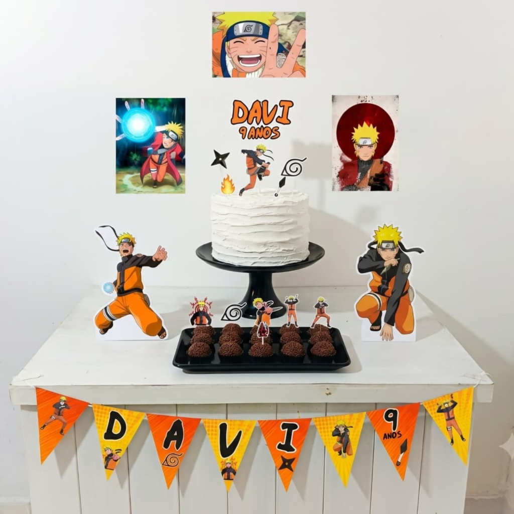 Kit Festa Naruto Personalizado Só Um Bolinho Festa em Casa Aniversário Infantil adulto Mesversário  lembrancinha