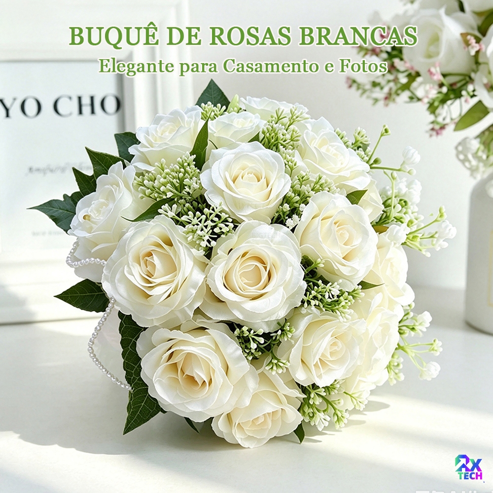 Buquê De Noiva Civil Buquê De 11 Rosas Brancas Ideal Para Casamento E Cerimônias Românticas