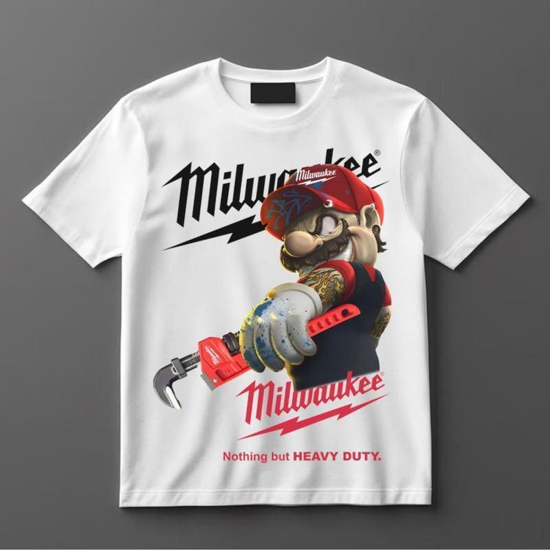 Camiseta Branca Unissex 100% Algodão Corte Solto Oversized Estampa Vintage Personagem Mario
