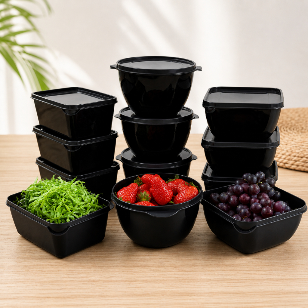 Kit 12 Potes Plasticos para Guardar Alimentos formatos variados
