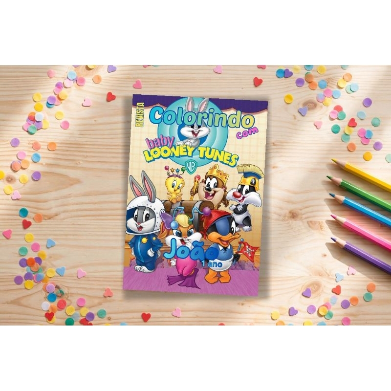 Livrinho Personalizada no tema Looney Tunes para Colorir - Lembrancinhas Para Aniversário Infantil