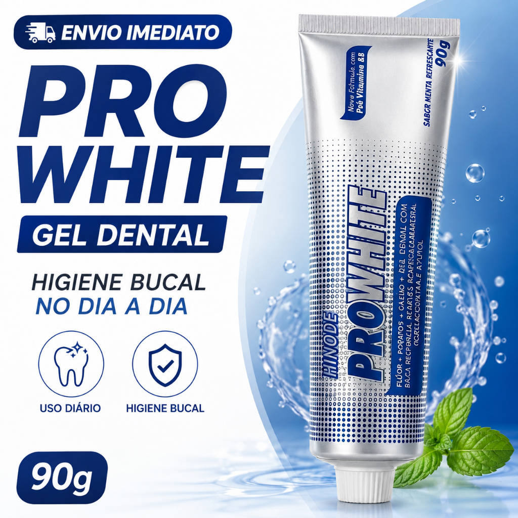 Gel Dental Hinode Pro White 90g Original Higiene Bucal Uso Diário