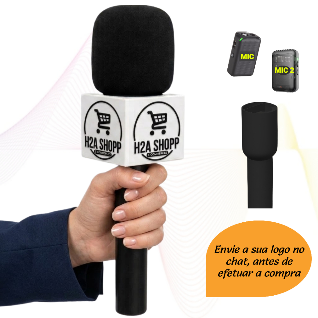 Adaptador para Microfone Lapela DJI Mic e Mic 2 Canopla Personalizada Suporte Bastão