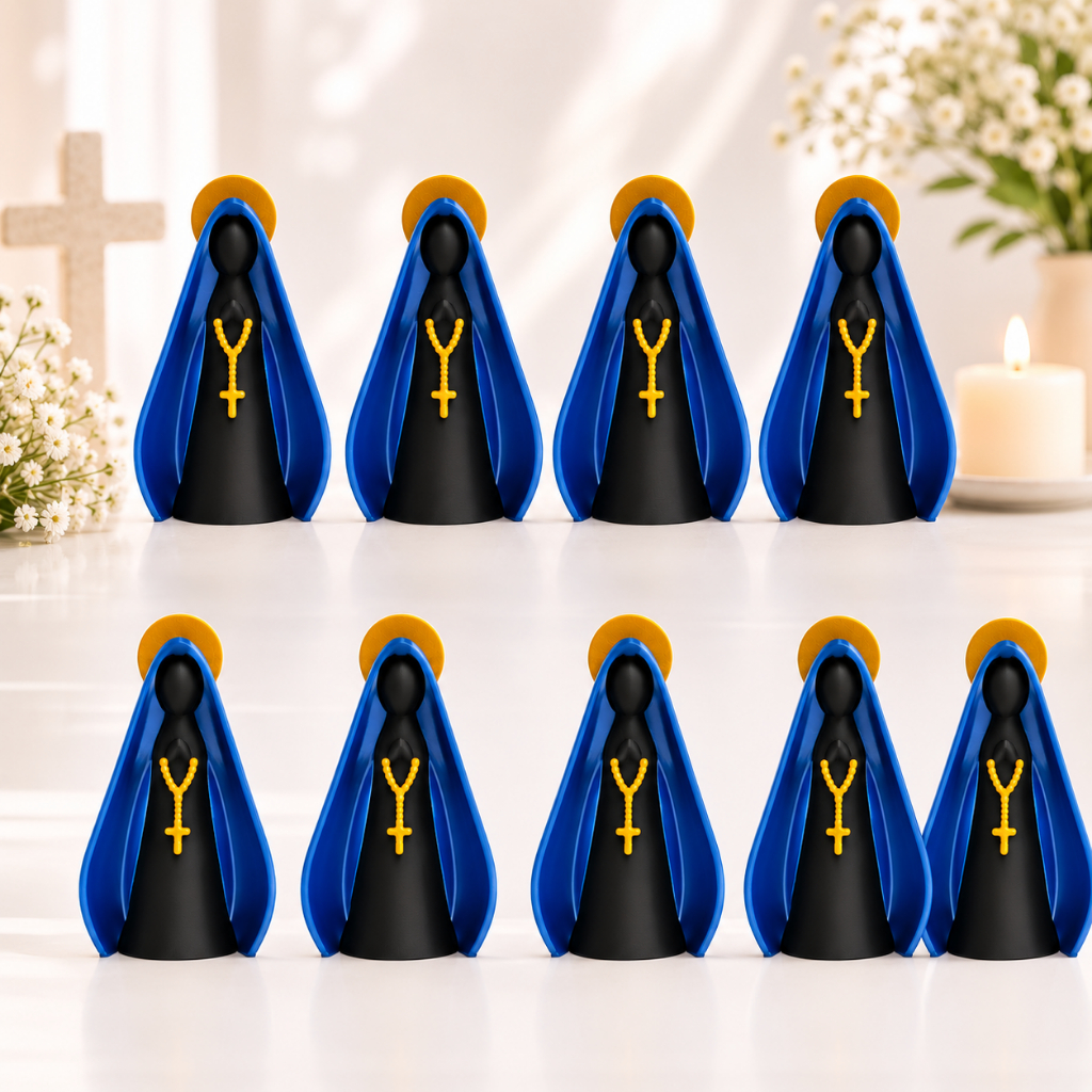Nossa Senhora Aparecida 8cm Imagem Minimalista Presente Religioso | Plástico Resistente | Batizado | Casamento