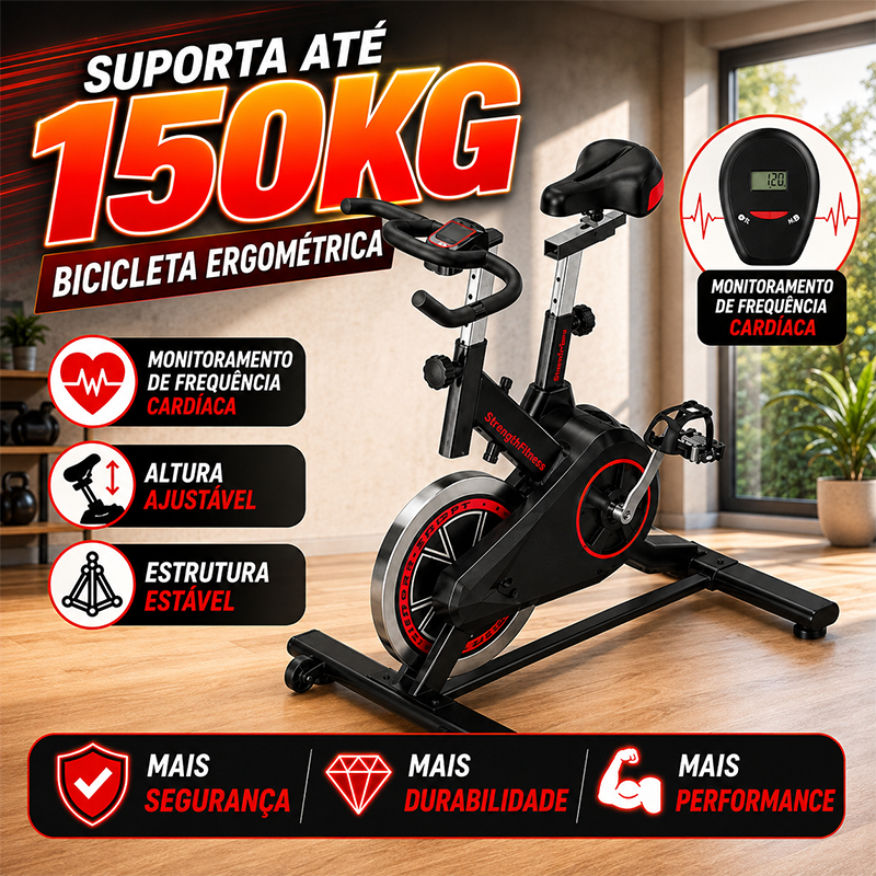 Bicicleta Bike Ergometrica Spinning Academia Fitness Profissional 150kg