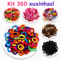 Kit 350Uinidades Xuxinhas Infantil Infantil Rabicó Elástico Cabelo Bebê Tranças