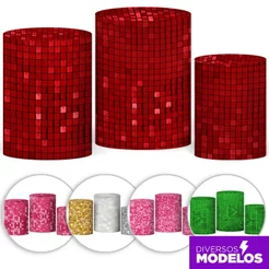 Capa Cilindro Festa Glitter Efeito Lantejoula Trio Veste Fácil em Tecido Sublimado- Diversos Modelos