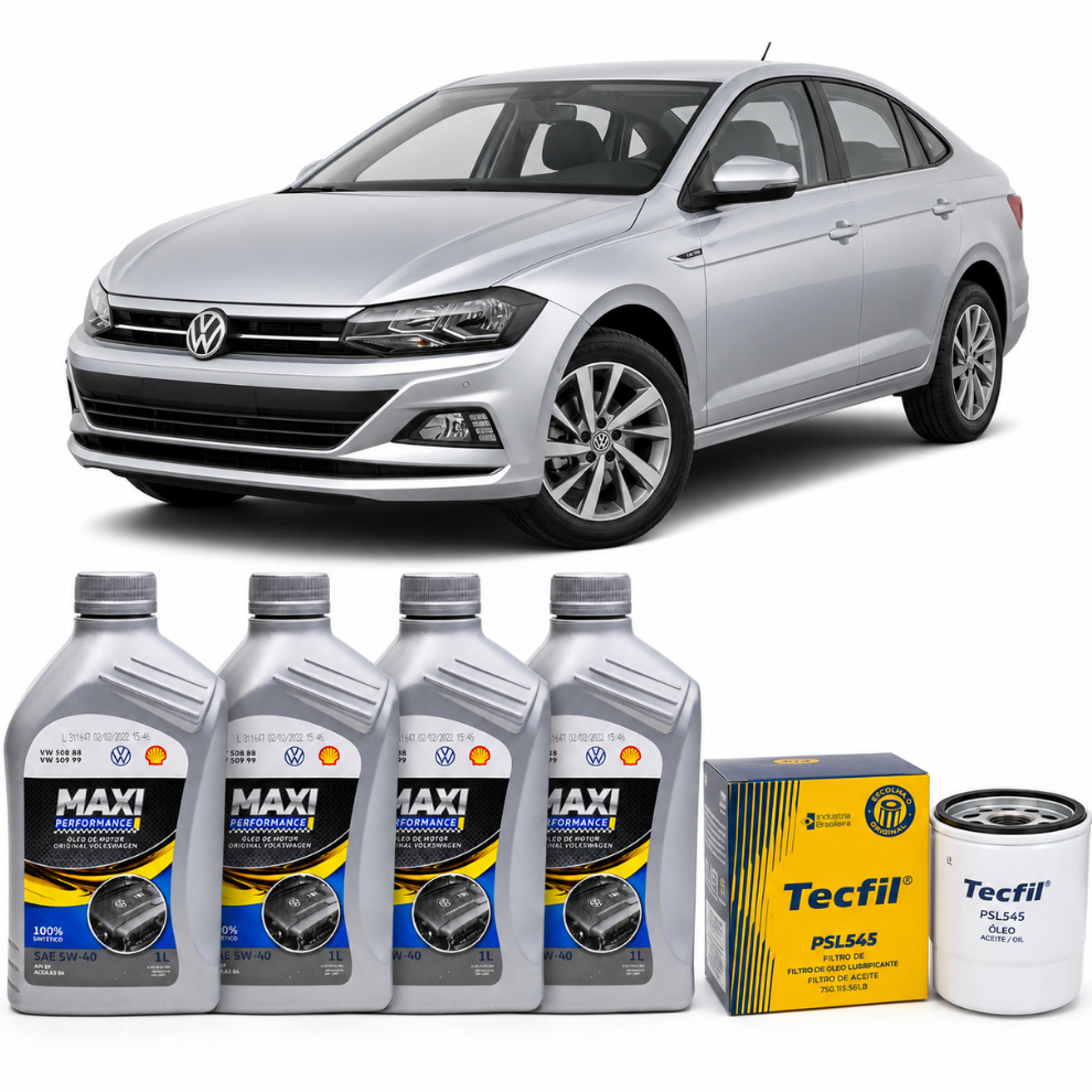 Kit Troca de Óleo Virtus TSI MPI 1.0 1.4 4L 5W40 Volkswagen Original Sintético