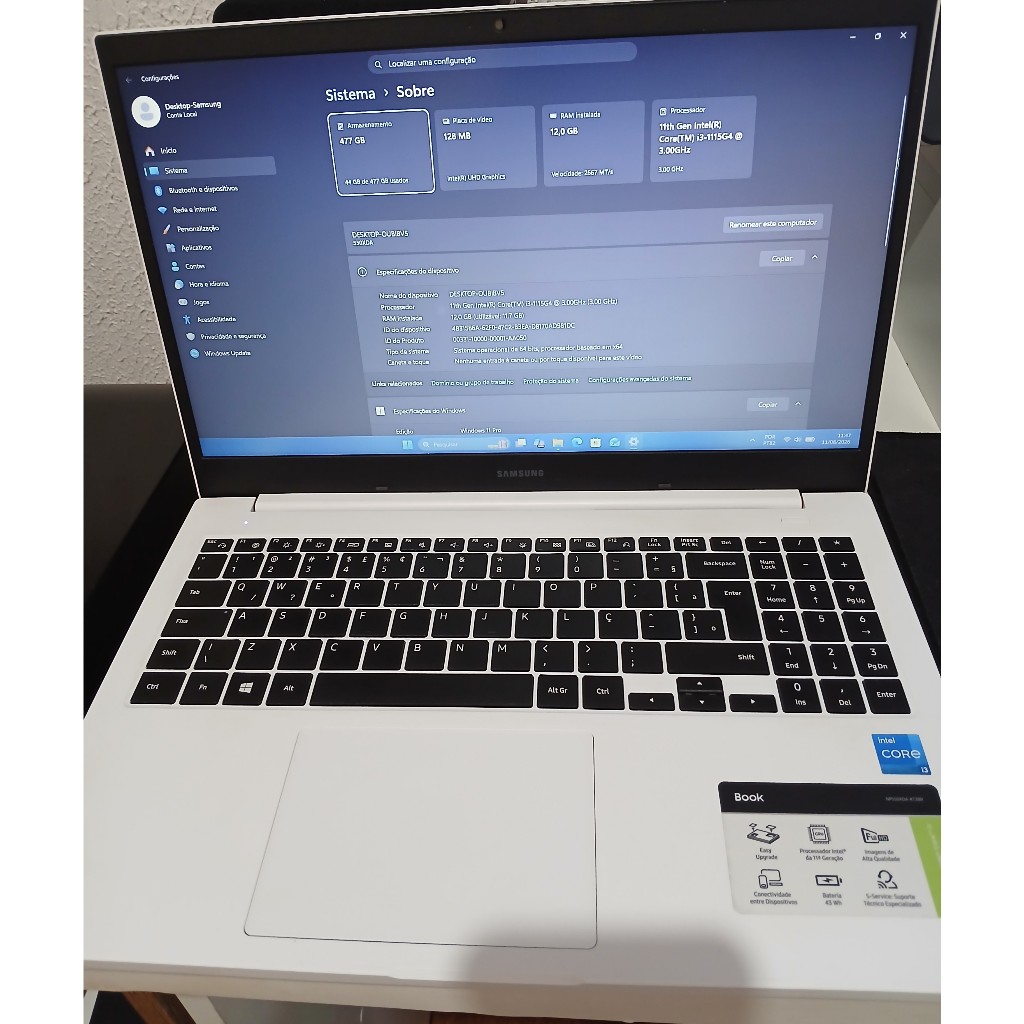 Notebook Samsung Book Branco