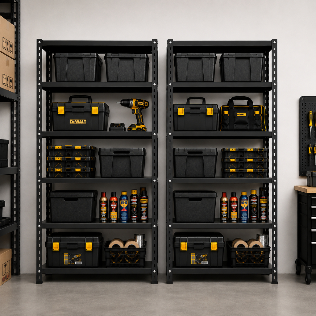 Kit 2 Estantes de Aço 6 Prateleiras 70cm Reforçada Organizadora Preta