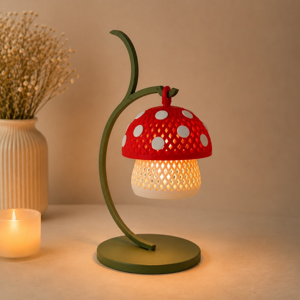 Mini Luminária Decoração Afetiva 20cm com vela LED - Abajur para Quarto, sala, estante.