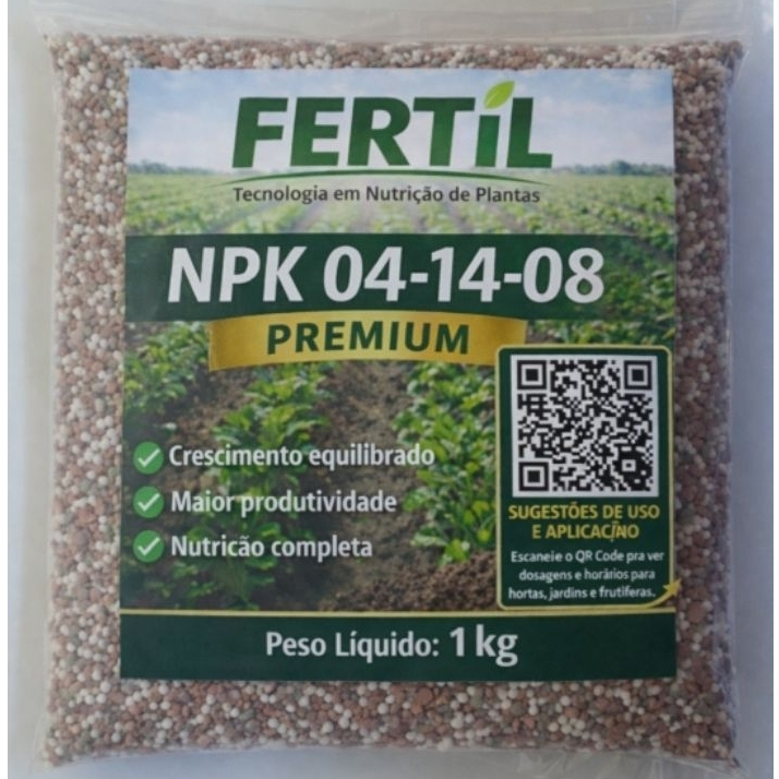 Fertil N P K 04-14-08 premium Plantio 1 kilo