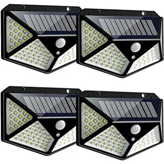4 Pack Solar Reflector Wall Light - 100 LEDs, Motion Sensor, Waterproof, 3 Modes Outdoor Security Light
