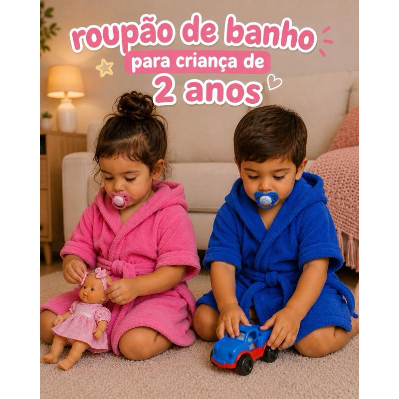 ROUPÃO DE BANHO DE BEBÊ DE 2 ANOS. PÓS BANHO. PÓS PISCINA. ROUPÃO DE INFANTIL. ROUPÃO DE BANHO.