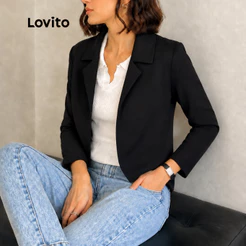 Lovito Blazer Elegante Feminino em Malha BZB16801710