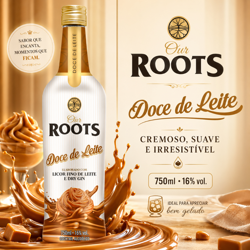 Licor Fino Roots Doce de Leite 750ml 16% Vol | 1, 2, 3 ou 4 Unidades