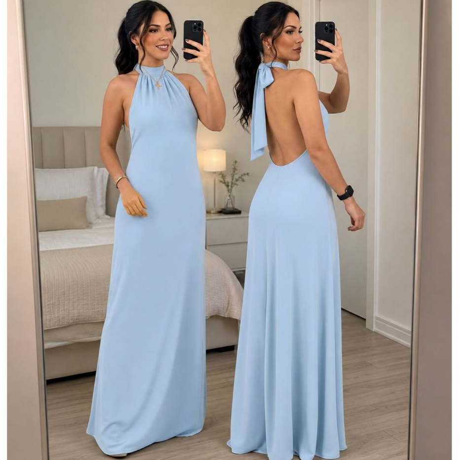 Vestido Feminino Longo Luxo Elegante Plus Size Festa Casamento Formatura Madrinha