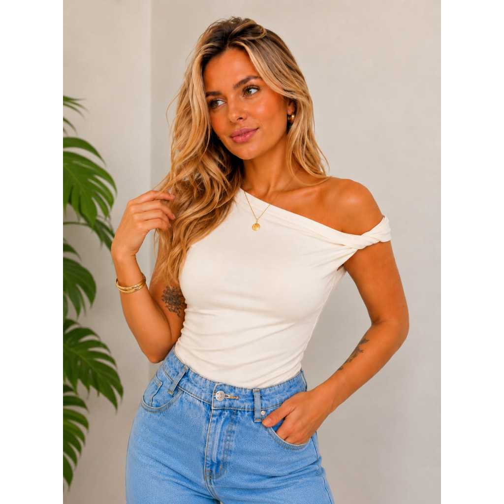 Blusa Feminina Ombro a Ombro Suplex Toque Macio Confortável Blusinha Casual Elegante