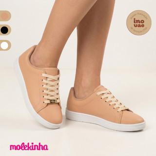 Tênis Infantil Molekinha Feminino Casual Escolar Confortável Leve Antiderrapante Original Cadarço