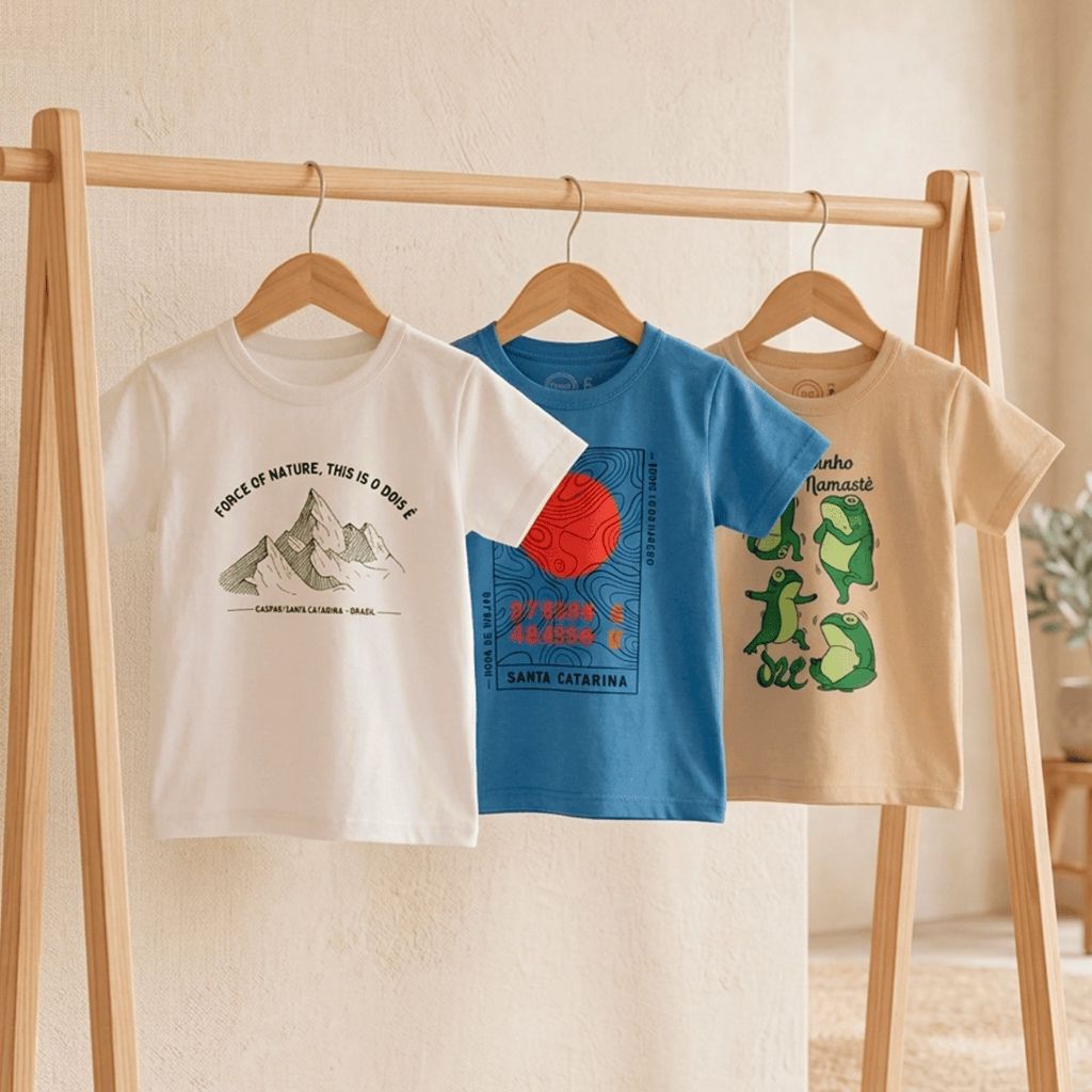 Kit 3 Camisas Infantil Masculino 1 ao 12 Camiseta Menino Sortido 100% Algodão