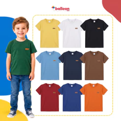 Kit 5 Camisetas Lisas Menino Sortidas Básicas Manga Curta Infantil Verão
