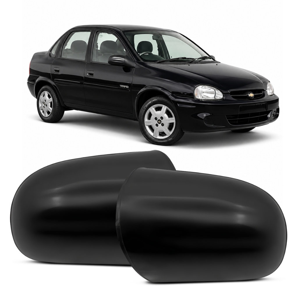 Capa Externa Retrovisor Corsa 1994 a 2014 Preta Wind Super Wagon Pick-up Classic