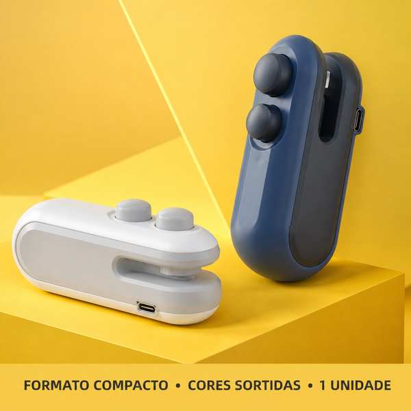 Mini Seladora de Sacos 2 em 1 Recarregável USB Portátil 1 Unidade Cor Sortida para Embalagens Cozinha Casa e Viagem