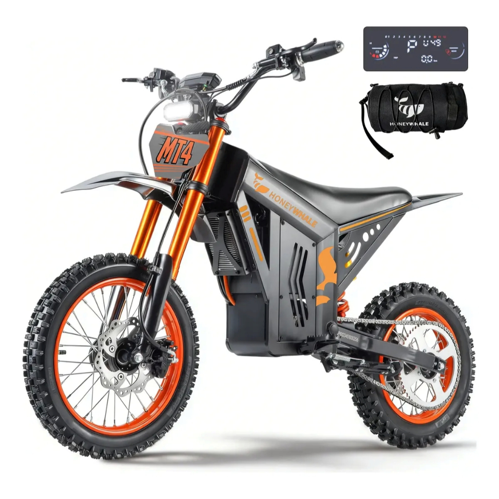 2000W Bicicleta Elétrica para Off-road, com Bateria Removível e Suspensão Dupla，HONEYWHALE MT4