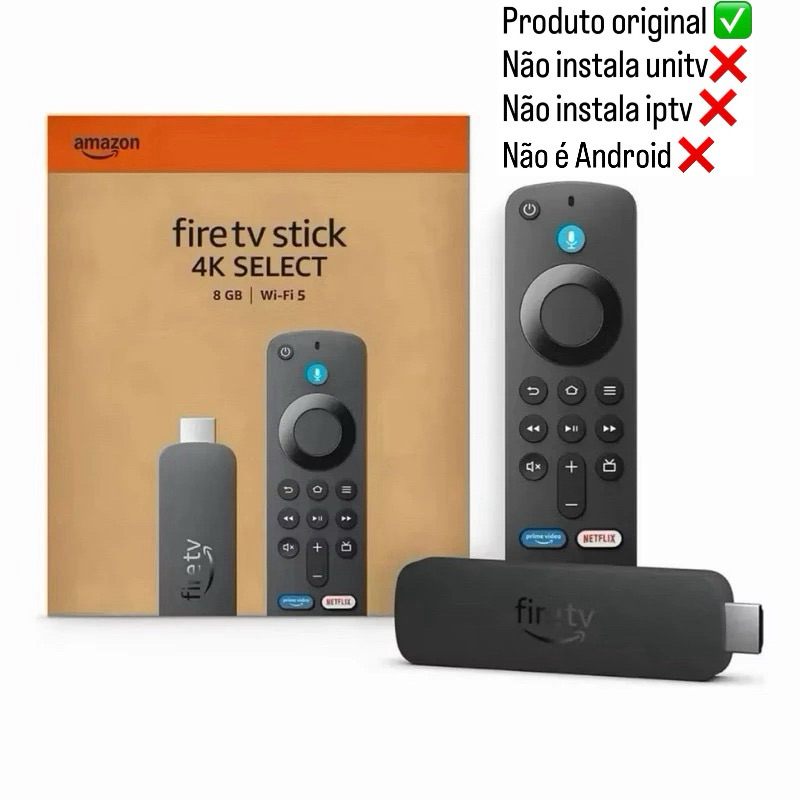 Amazon Fire Tv Stick 4k Select 8gb com Alexa e Controle (2025) Por Voz. Não é Android!!