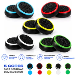 Par Grip Para Controle PS2 PS3 PS4 PS5 Xbox 360 Xbox One Series S X Com Cravos Silicone Antiderrapante Par Borrachinha