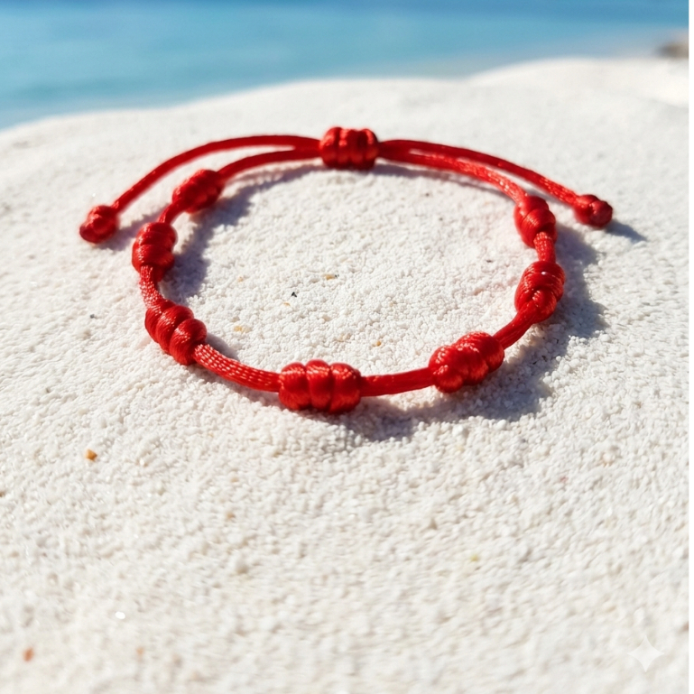 Pulseira Vermelha 7 Nós  Kabbalah Contra Mal Olhado Inveja Adulto/ Infantil