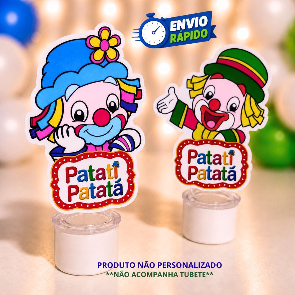 Apliques 3D para Tubetes Patati Patatá - festa infantil-lembrancinhas personalizadas -Tags para Tubetes - aniversário
