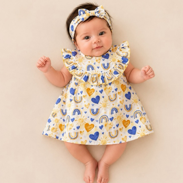 Vestido bebê algodão Nicoly