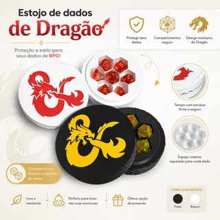 Caixa de dados, estojo de dados de Dragão, D&D, Dungeons And Dragons, RPG De Mesa, 3D