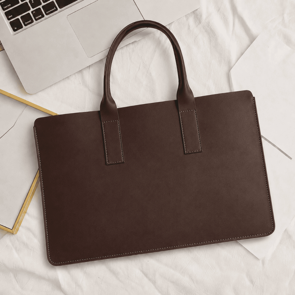 Capa Case Maleta Pasta Sacola Com Alça Notebook Bolsa Computador Couro Costurado 17 Polegadas