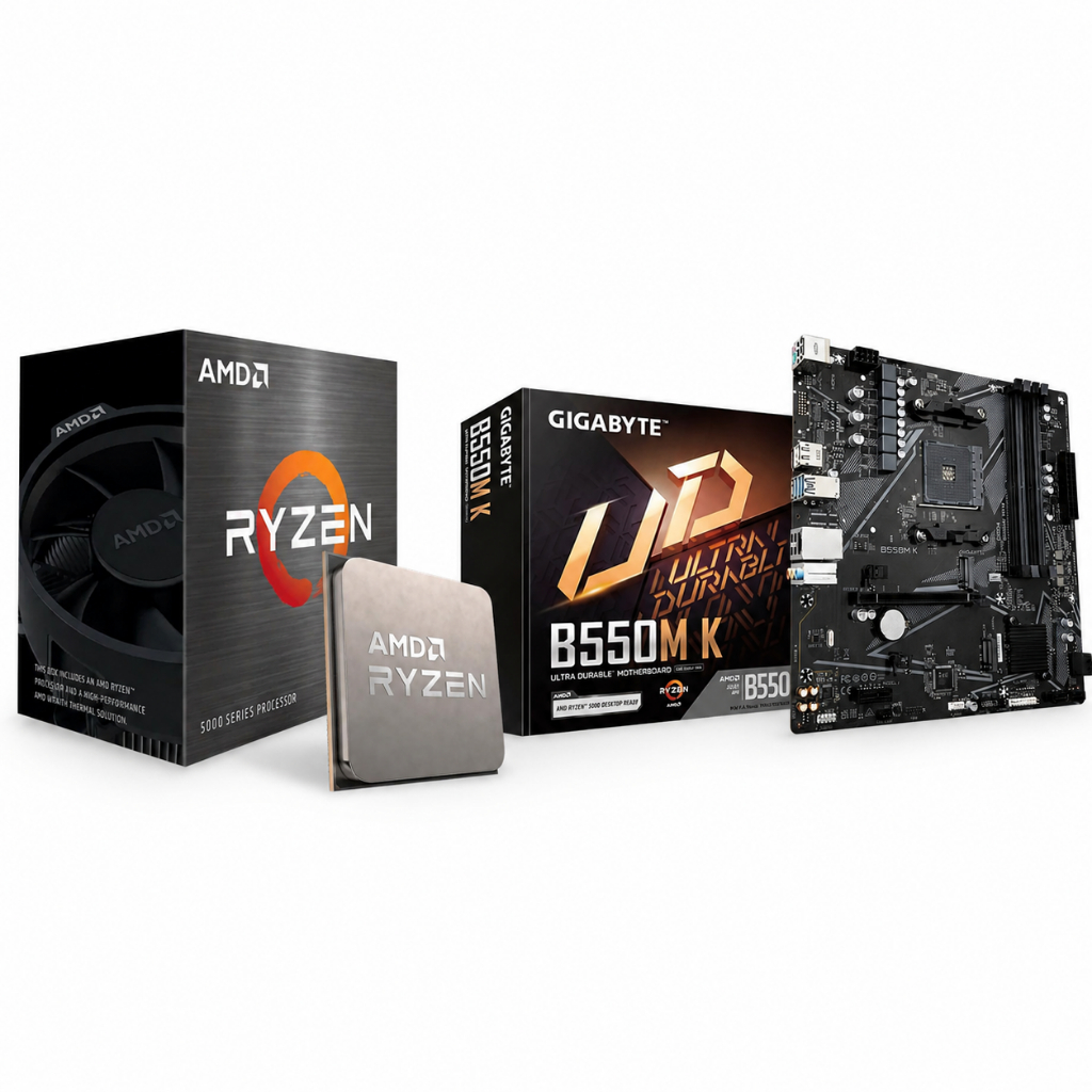 Kit Processador AMD Ryzen 7 5700 + Placa Mãe AM4 MATX Gigabyte B550M K