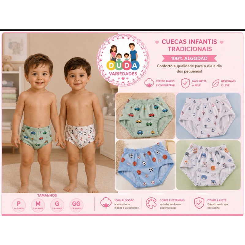Cueca infantil Algodão