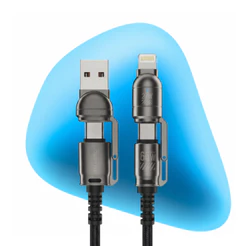 CABO 4 EM 1 – USB-A, USB-C e Lightning