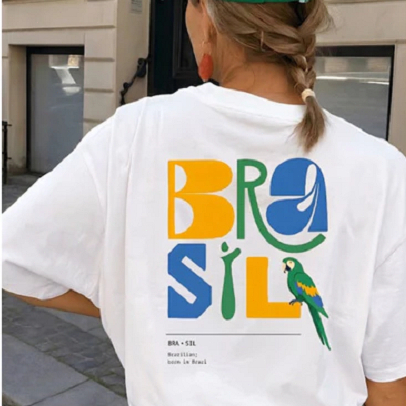 Camiseta Casua Masculina e Feminina  Estampa Streetwear, Oversized, 100% Algodão, Respirável, Unissex C4005