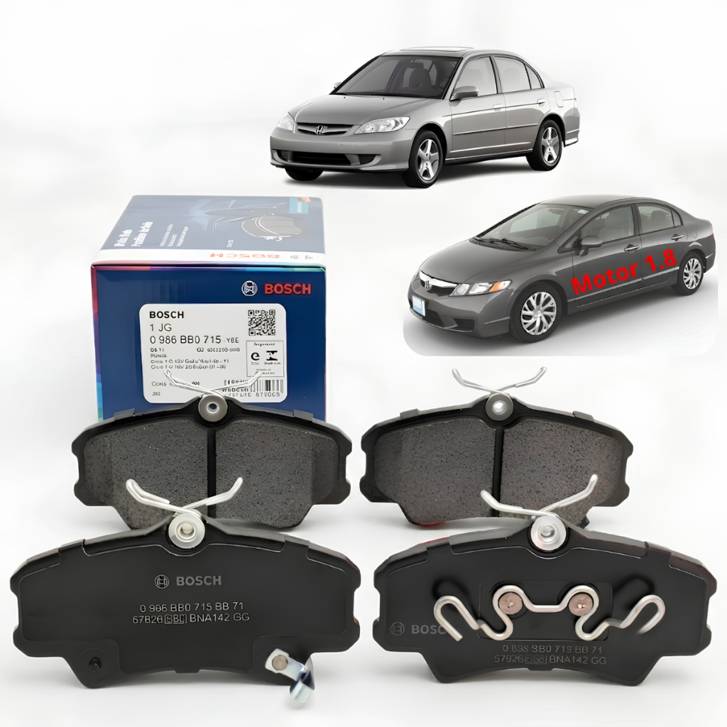 Pastilha Freio Dianteiro Semimetálica Original Bosch BB71 | Civic 1.7 2001 a 2006 | New Civic 1.8 2007 a 2011