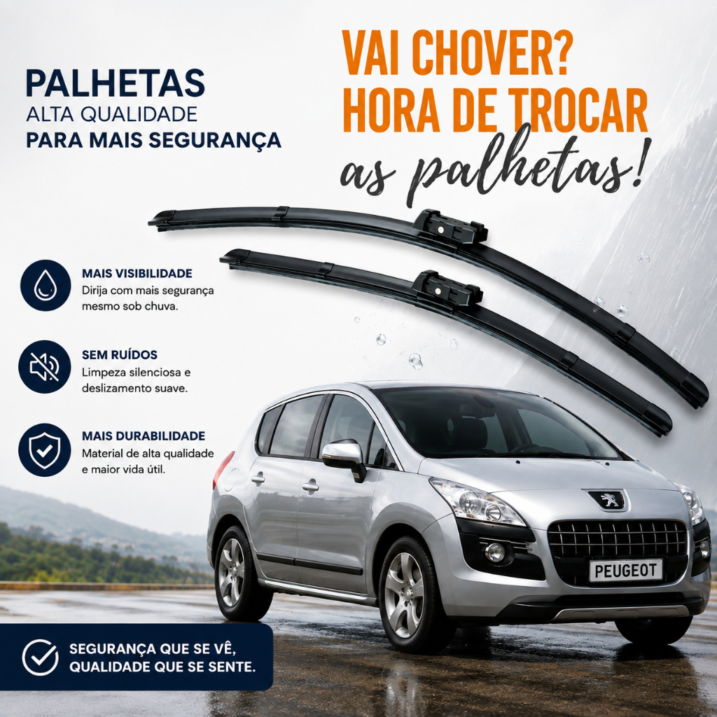 Par Palheta Limpador Parabrisa Dianteiro Peugeot 3008 2011 2012 2013 2014 2015 2016 2017 2018