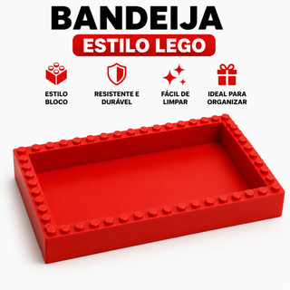 Bandeja Organizadora Decorativa Estilo Blocos para Banheiro Penteadeira Perfumes Cosméticos Maquiagem Joias Acessórios