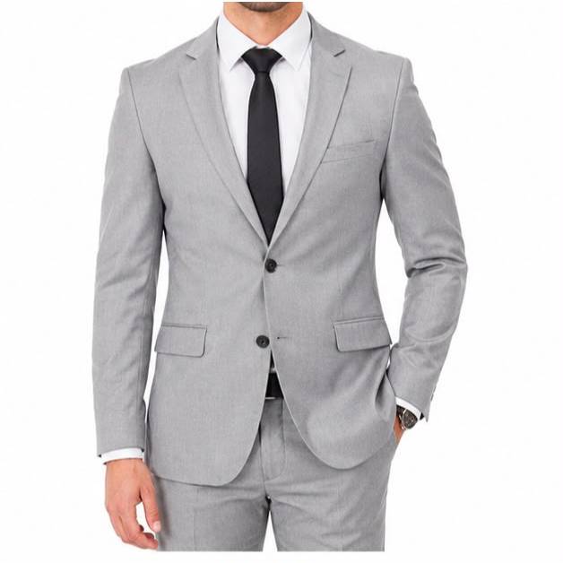 Terno Slim Masculino Cinza Claro Melange Promoção/melhor qualidade
