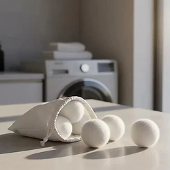 Kit 3 Ou 6 Pcs Dryer Balls Bolas De Lã Natural Seca Rápido Tira Pelos Amacia Sem Química Reutilizável Lavadora Secadora