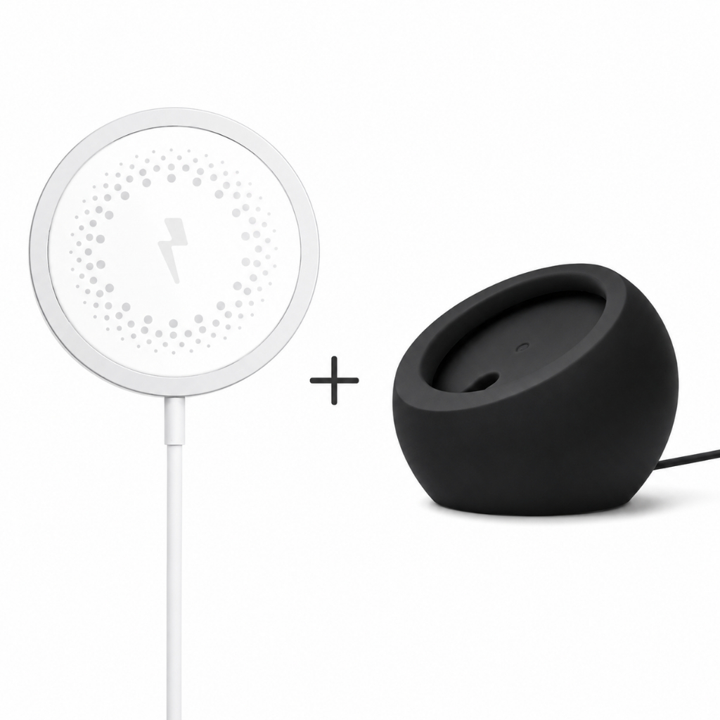 Suporte de Celular MagSafe 2 em 1 | Base Magnética de Mesa em Silicone para iPhone 12 13 14 15 Pro Max