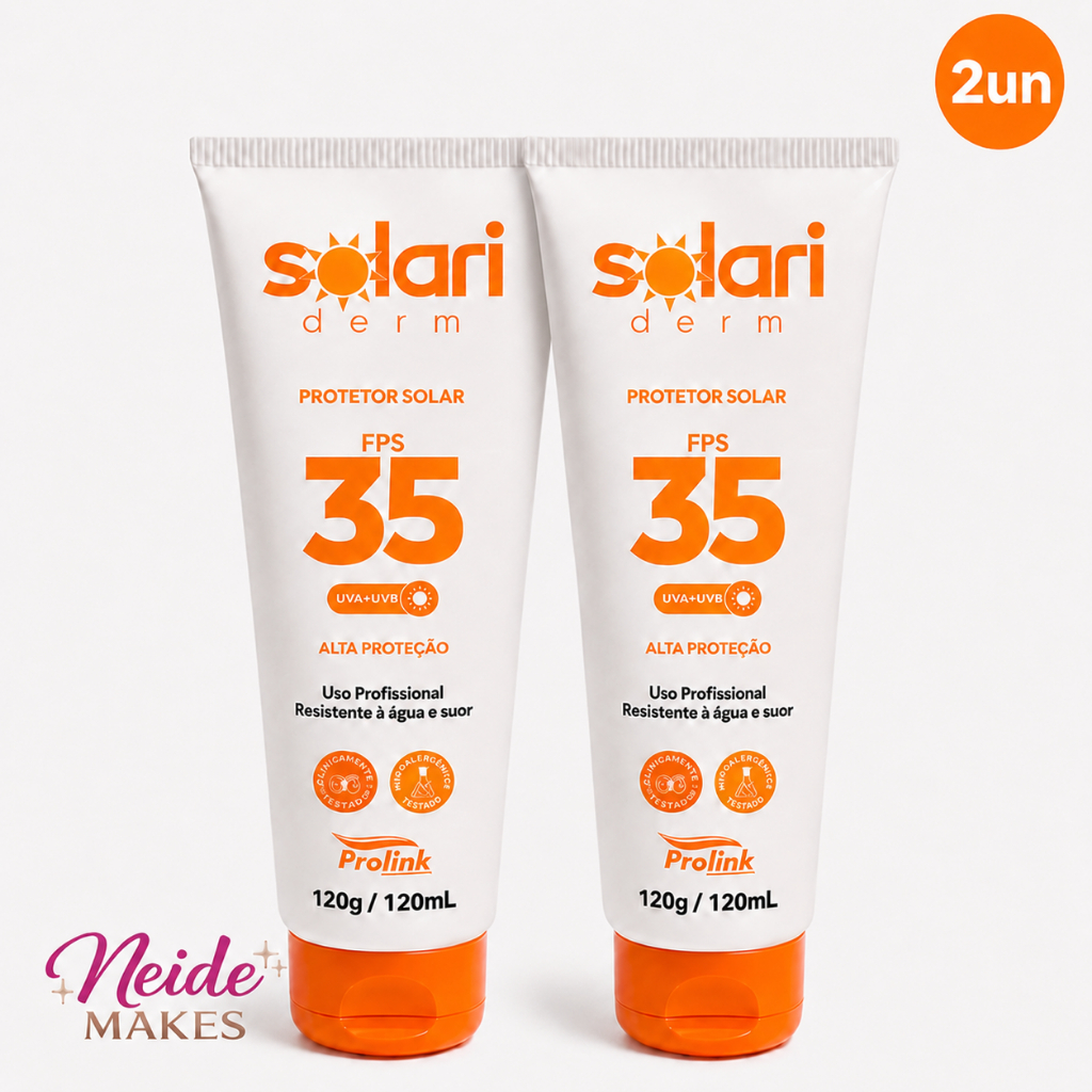 Kit 2 Protetor Solar FPS 35 Toque Seco Resistente a Agua e Suor Dermachem 120g