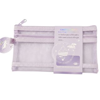 Estojo Escolar / Necessaire Tela Transparente Mesh Grid Nylon Papelaria Criativa – Fofo Funcional Prático Organização