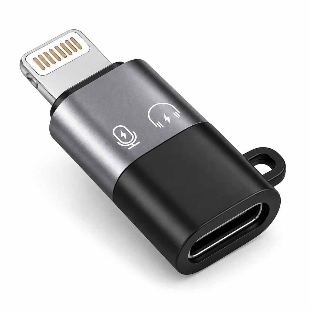 Adaptador Otg P/ Microfone de Lapela Tipo-C Femea e Lightning Macho (iPhone 6 ao 14)