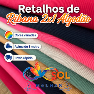 Retalho Ribana Caneladinha Algodão Lisa  1kg