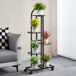 Com rodas 4/5/6/ níveis Suporte para plantas prateleira expositora para plantas de interior e exterior flores e plantas